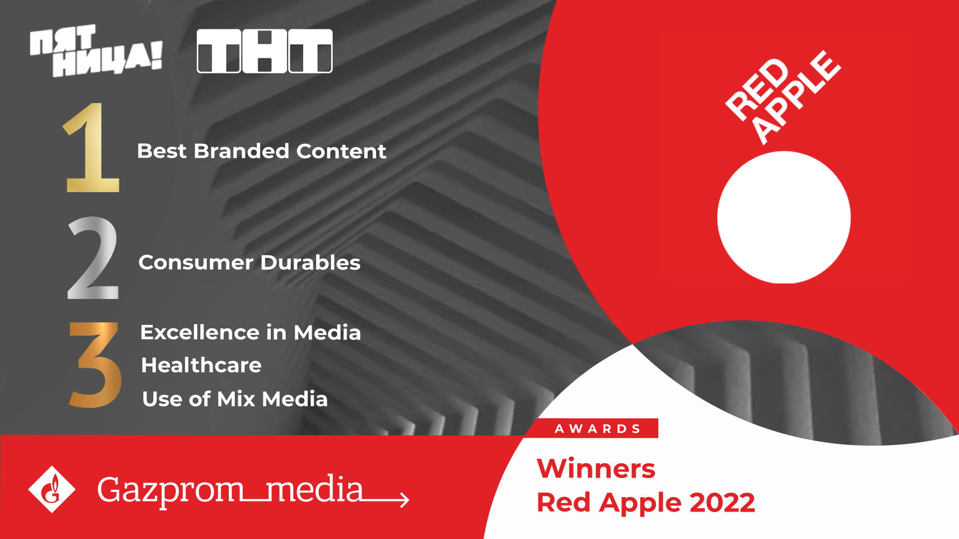 Gazprom-Media Holding projects win awards at Red Apple Festival main photo